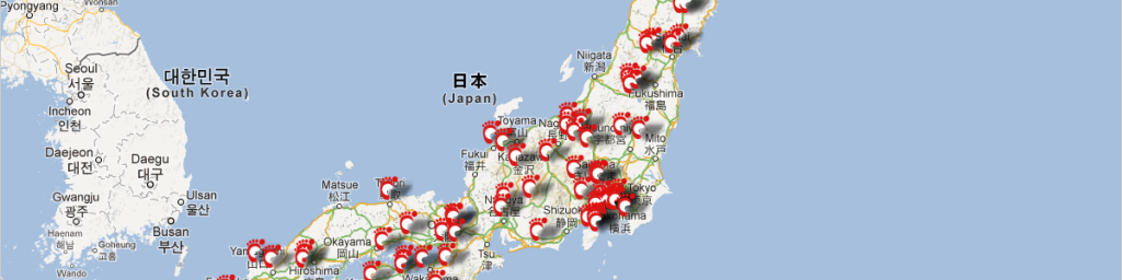 Carte interactive du Japon